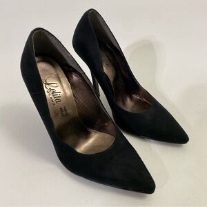 Lolita Milano Black Suede Pumps Stiletto Heels 8 / 38